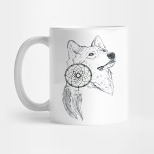 Wolf And Dreamcatcher Mug